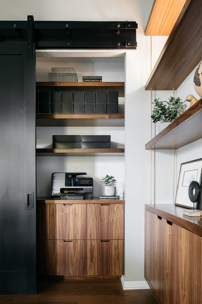 Home Office Closet with Barn Door