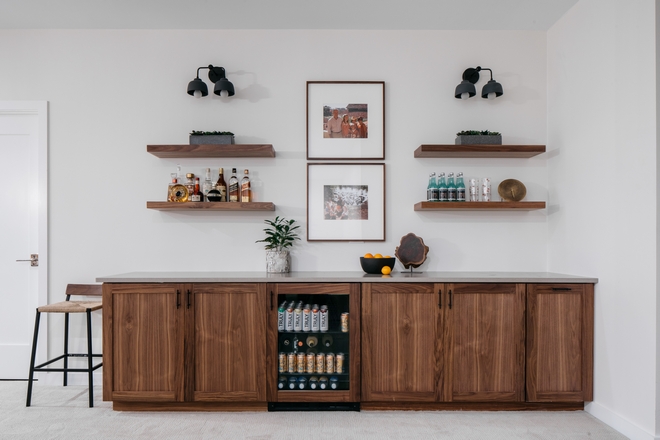 Basement Bar Cabinetry Maple Shaker-style cabinet