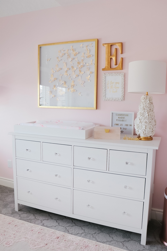 Pink nursery paint color Sherwin Williams SW 6309 Charming Pink