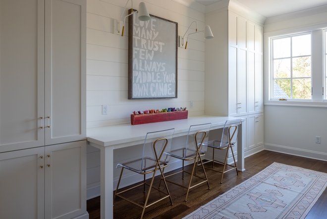 Walls and Shiplap Benjamin Moore White Dove Paint Color