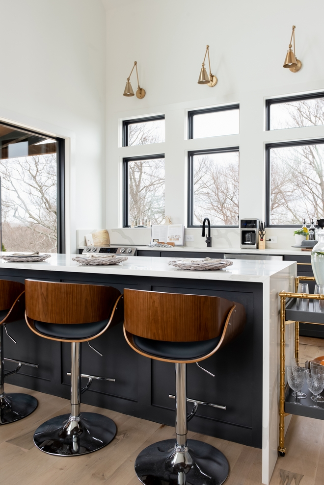 Waterfall Kitchen Island Countertop Calacatta Oro Quartz