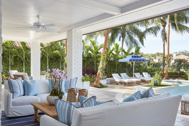 The home’s outside was transformed into a resort style gathering spot for the entire family to enjoy #backyard #outdoor #patio #pool