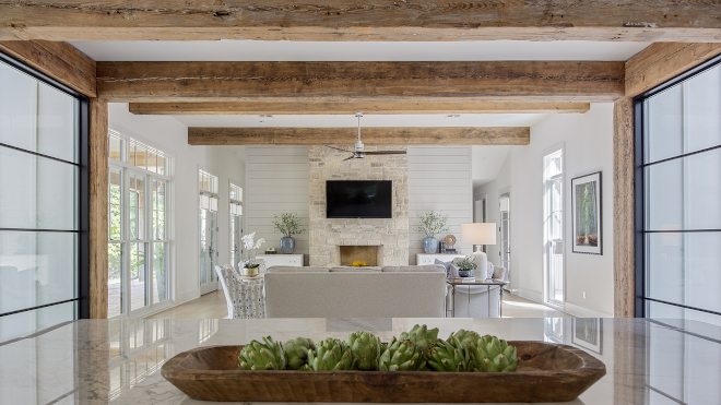 Kitchen to Family Room with Reclaimed Beams Kitchen to Family Room with Reclaimed Beam Ideas Kitchen to Family Room with Reclaimed Beams Kitchen to Family Room with Reclaimed Beams #Kitchen #FamilyRoom #ReclaimedBeams