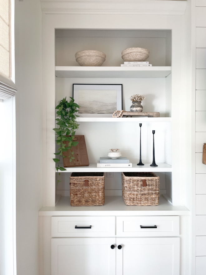 Sherwin Williams Alabaster Built-in Bookcase with shiplap back Sherwin Williams Alabaster Built-in Bookcase with shiplap back Sherwin Williams Alabaster Built-in Bookcase with shiplap back Sherwin Williams Alabaster Built-in Bookcase with shiplap back #SherwinWilliamsAlabaster #BuiltinBookcase