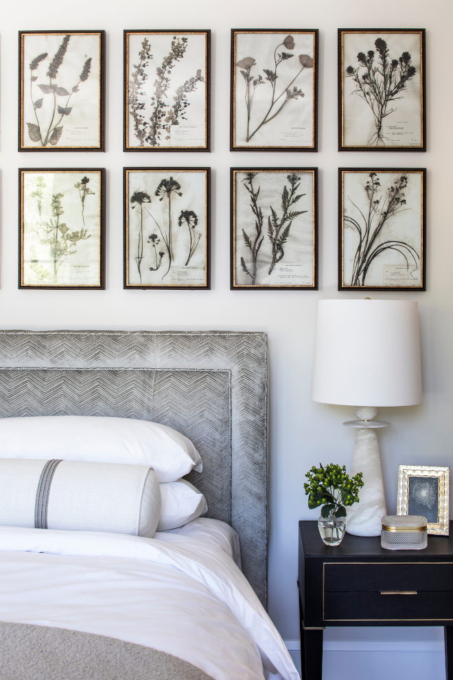 Art above bed Subtle textures and muted palette make this guest bedroom a perfect retreat The soft leather nightstand and sherpa blanket layer nicely with our favorite crisp bedding #Artabovebed #Bedroom #textures #mutedpalette #guestbedroom #retreat #leathernightstand #nightstand #sherpablanket #layers #bedding