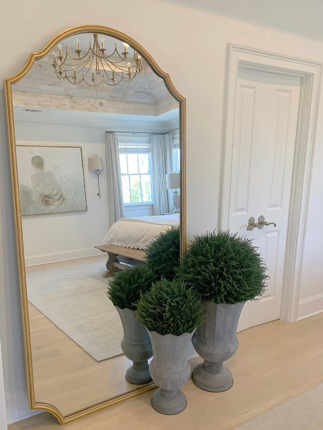 This floor mirror is so grand and elegant. I love that it takes up most of the space on the large empty wall I didn’t know what to do with #mirror #floormirror