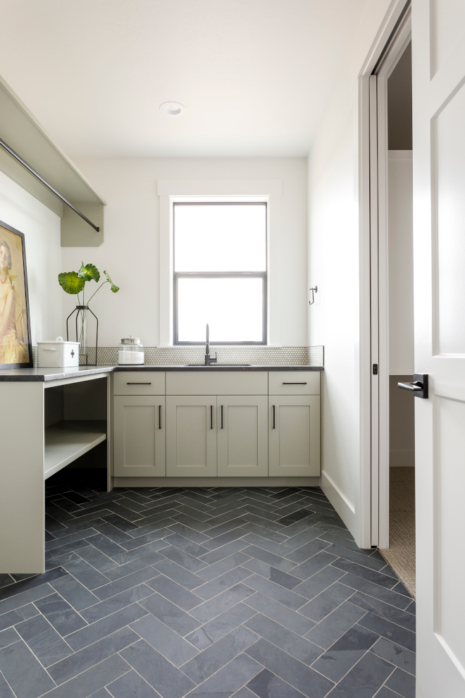 This grey Laundry room features one of my favorite natural Slate tiles in Herringbone pattern Grey laundry room This grey Laundry room features one of my favorite natural Slate tiles in Herringbone pattern Grey laundry room This grey Laundry room features one of my favorite natural Slate tiles in Herringbone pattern Grey laundry room #greyLaundryroom #naturaltile #Slatetile #Herringbonetile #laundryroom