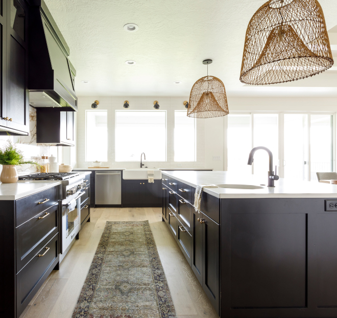 Beautiful Black & White Fall Farmhouse Kitchen