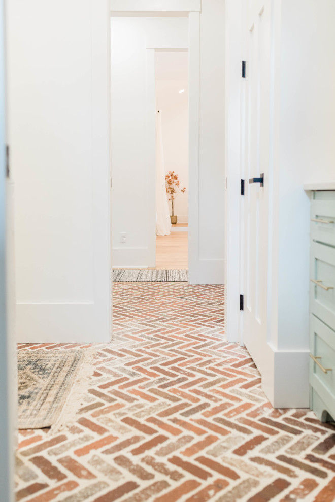 Herringbone Brick Floor Brick flooring in a Herringbone pattern gives this home a Farmhouse flair Herringbone Brick Floor Brick flooring in a Herringbone pattern gives this home a Farmhouse flair Herringbone Brick Floor Brick flooring in a Herringbone pattern gives this home a Farmhouse flair #HerringboneBrickFloor #BrickFloor #Brickflooring #Herringbonepattern #home #Farmhouse