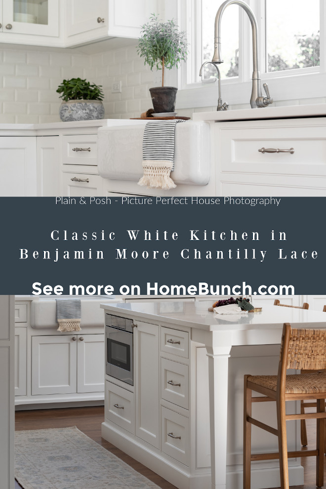 Classic White Kitchen in Benjamin Moore Chantilly Lace