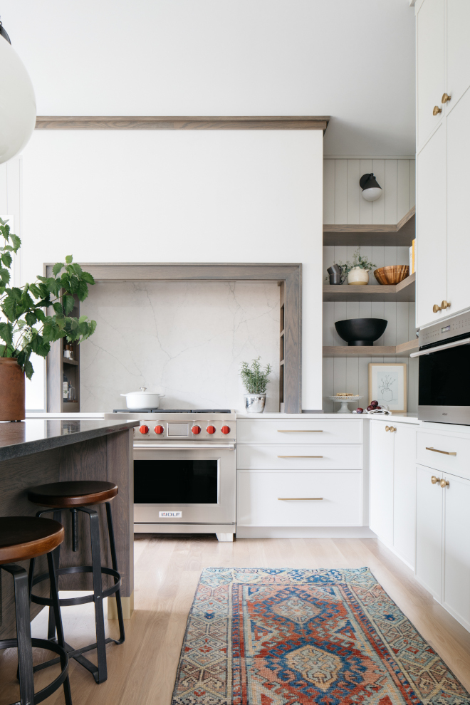 Drywall Hood with White Oak Trim and Calacatta Monaco Quartz slab backsplash Drywall Hood with White Oak Trim and Calacatta Monaco Quartz slab backsplash Drywall Hood with White Oak Trim and Calacatta Monaco Quartz slab backsplash #DrywallHood #WhiteOak #CalacattaMonaco #Quartz #slabbacksplash #backsplash