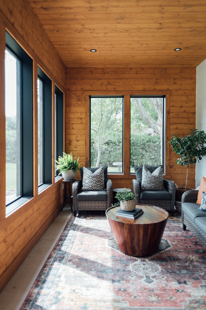 Pine Walls Sunroom with Pine walls and Pine Ceiling #Pine #Sunroom