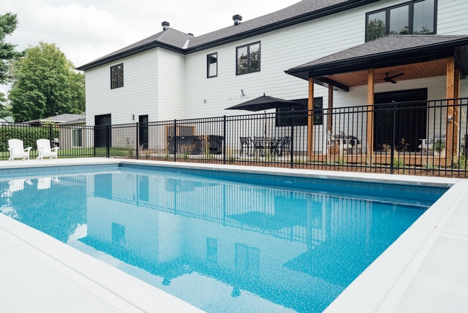 Inground ICF pool with concrete patio surround was another feature of this custom home build