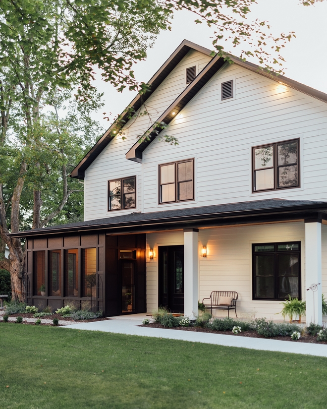 Black and white modern farmhouse architecture