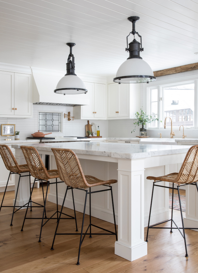 White Kitchen Classic White Kitchen Classic White Kitchen Design Classic White Kitchen with Shiplap ceiling and white marble countertop #Whitekitchen #ClassicWhiteKitchen #Shiplapceiling #whitemarble #marblecountertop