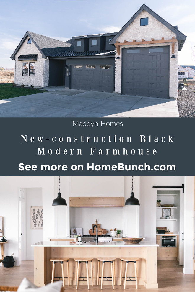 New-construction Black Modern Farmhouse