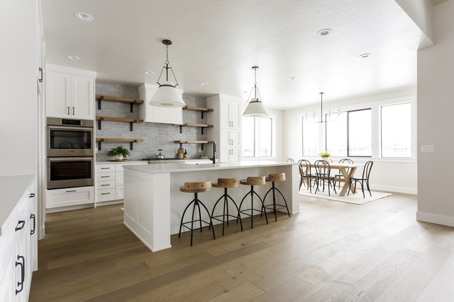 For the kitchen I wanted to use pendants that felt like an updated take on a drum pendant and these fixtures were perfect #kitchen #lighting #kitchenlighting