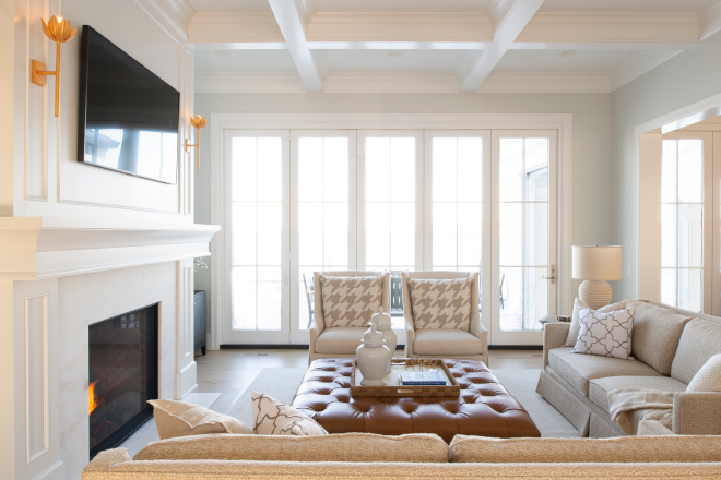 Benjamin Moore Super White OC-152 Coffered Ceiling Paint Color Benjamin Moore Super White OC-152 #CofferedCeiling #PaintColor #BenjaminMooreSuperWhiteOC152 #BenjaminMoore