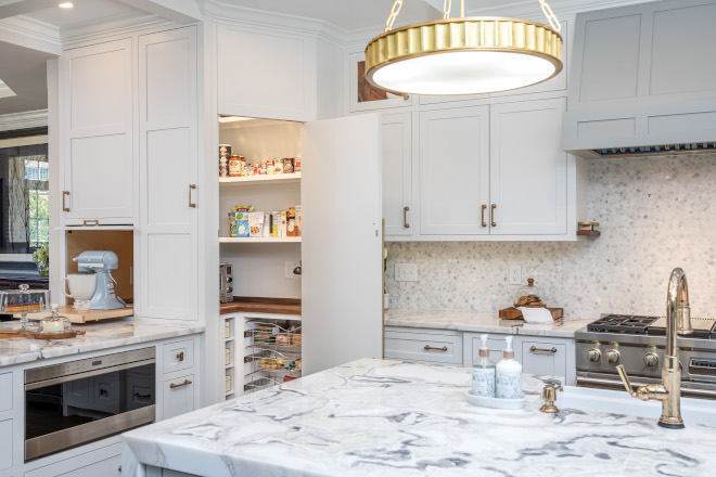 Check out this hidden corner pantry It blends right into the kitchen design #pantry #kitchendesign