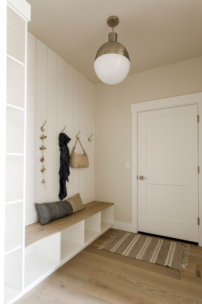 Mudroom Paint Color Walls are Sherwin Williams Egret White and cabinets are Sherwin Williams Snowbound Mudroom Paint Color Walls are Sherwin Williams Egret White and cabinets are Sherwin Williams Snowbound #Mudroom #PaintColor #SherwinWilliamsEgretWhite #SherwinWilliamsSnowbound