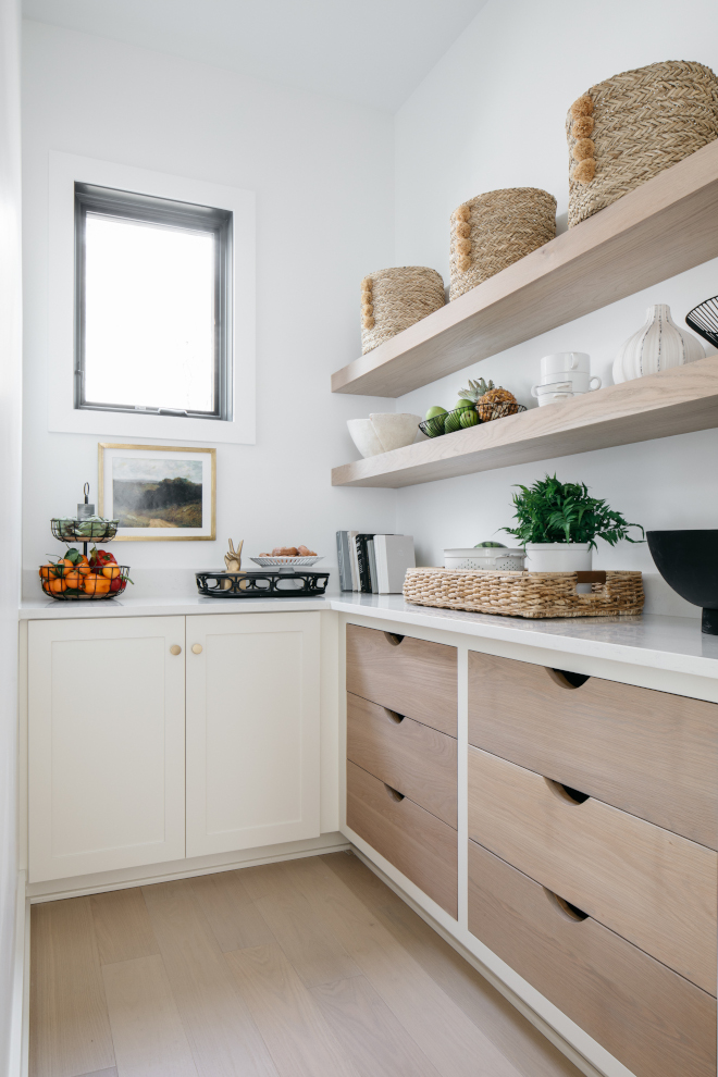 Pantry Cabinet Sherwin Williams White Duck with White Oak in Sherwood SB Warm Gray Pantry Cabinet Sherwin Williams White Duck with White Oak in Sherwood SB Warm Gray #Pantry #Cabinet #SherwinWilliamsWhiteDuck #WhiteOak #SherwoodWarmGray