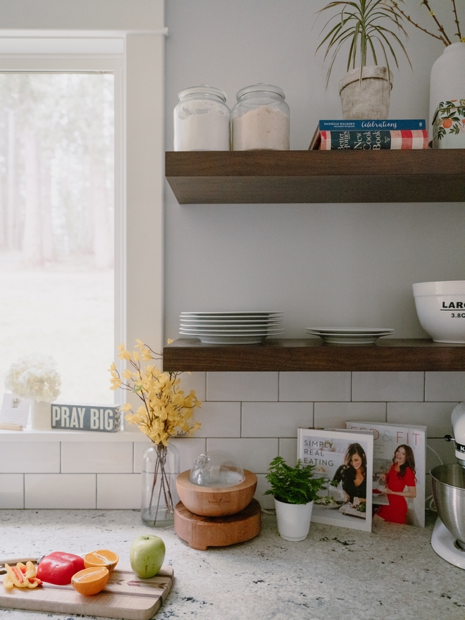 Walnut Floating Shelves