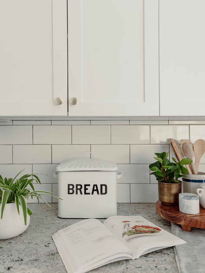 Kitchen with White Glossy 3-in x 6-in Glazed Ceramic Subway Wall Tile