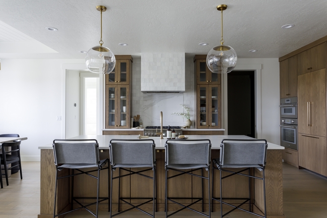 White Oak Kitchen I loved the idea of a completely stained kitchen on a white oak but wanted to modernize it with the flat panel and streamlined hardware #whiteoakkitchen #whiteoak #kitchen