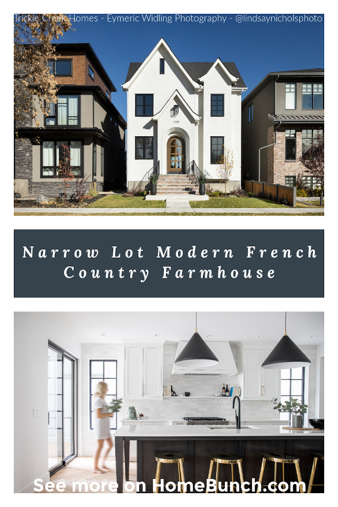 Narrow Lot Modern French Country Farmhouse