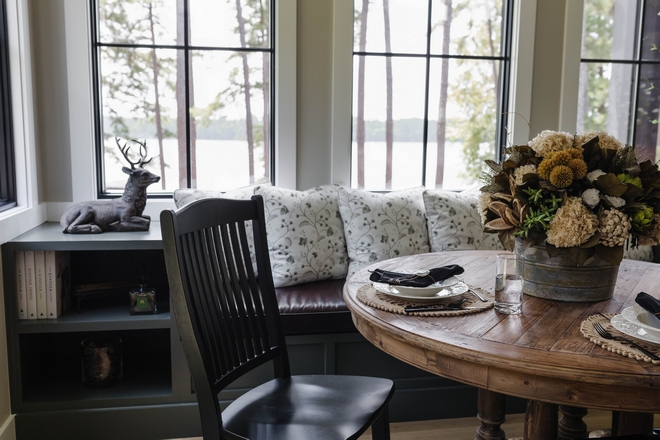 Breakfast Room The breakfast room is a repurposed sunroom with a built-in bench to extend the table seating or get lost on a lazy afternoon appreciating nature’s beauty Breakfast Room Breakfast Room Breakfast Room Breakfast Room Breakfast Room #BreakfastRoom