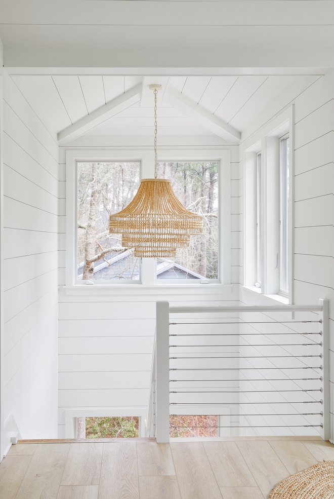 Benjamin Moore Chantilly Lace shiplap paint color #BenjaminMooreChantillyLace #shiplap #paintcolor