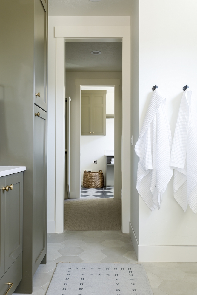 The Primary Bathroom and Walk-in Closet conveniently connect to the Laundry Room #bathroom #laundryroom