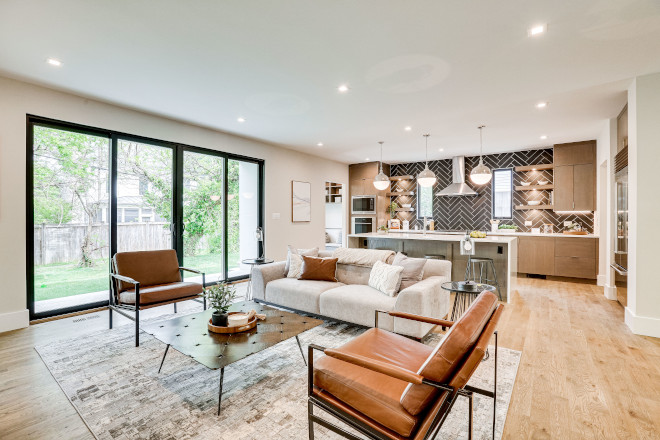 Open-concept interiors The Foyer leads into this open-concept Kitchen and Great Room with easy access to the Backyard #openconcept #interiordesign #interiors