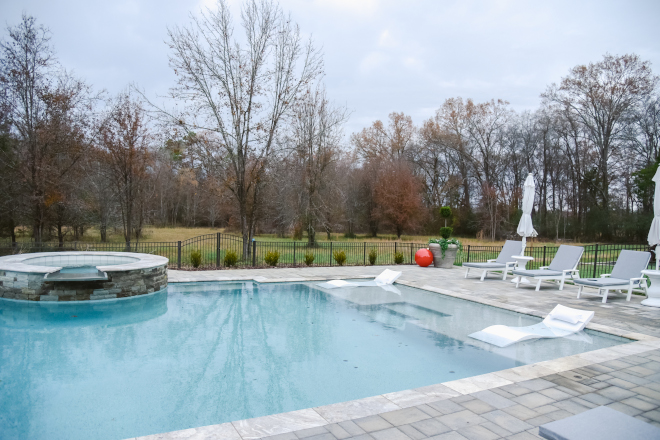 In our backyard we finally completed our pool and spa mid summer #pool