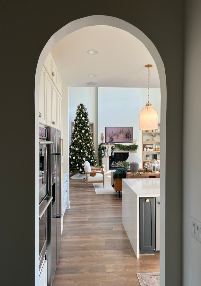 This is the view from our mudroom looking into the kitchen living area Arch #arch #kitchen #mudroom #livingroom