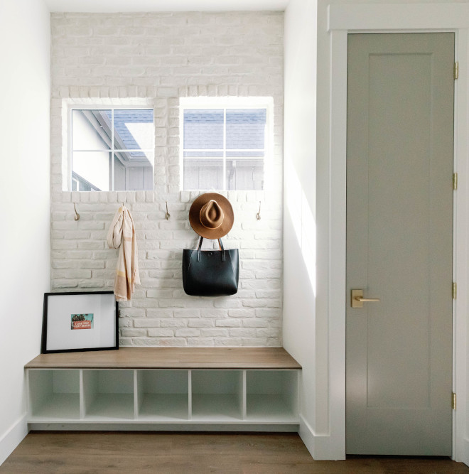 Mudroom Brick Bench Back Mudroom Brick Accent Wall Mudroom Brick Bench Back Mudroom Brick Accent Wall #Mudroom #Brick #MudroomBench #MudroomIdeas #BrickAccentWall