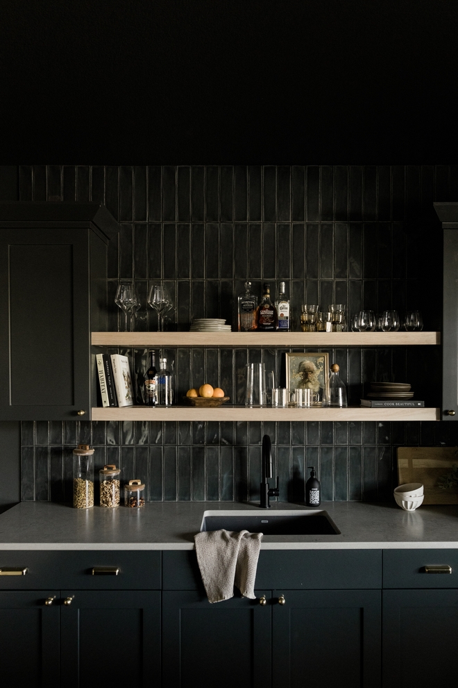 Black Tile Backsplash