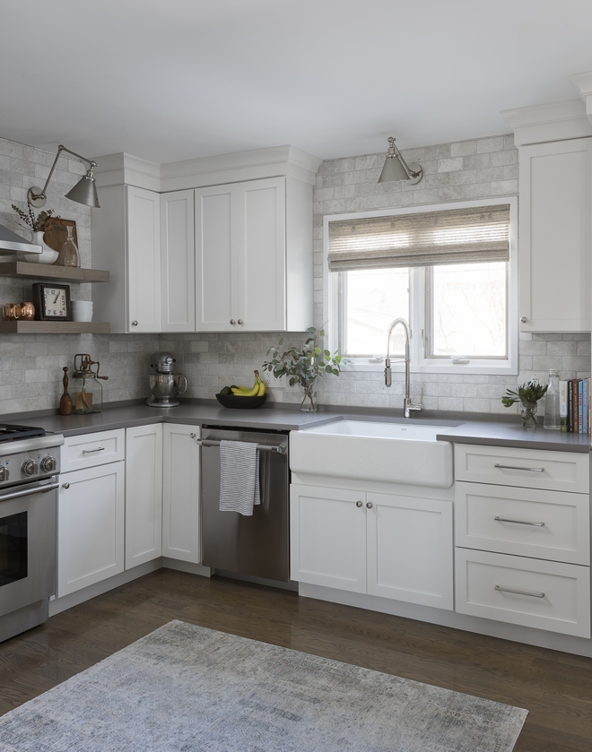 White Kitchen Cabinet Style shaker The paint is an off-white Benjamin Moore Decorators White