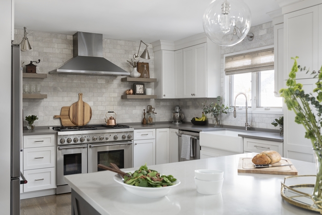 Island countertop is Caesarstone London Gray