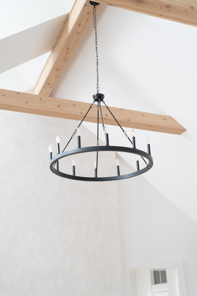 Black matte ring chandelier