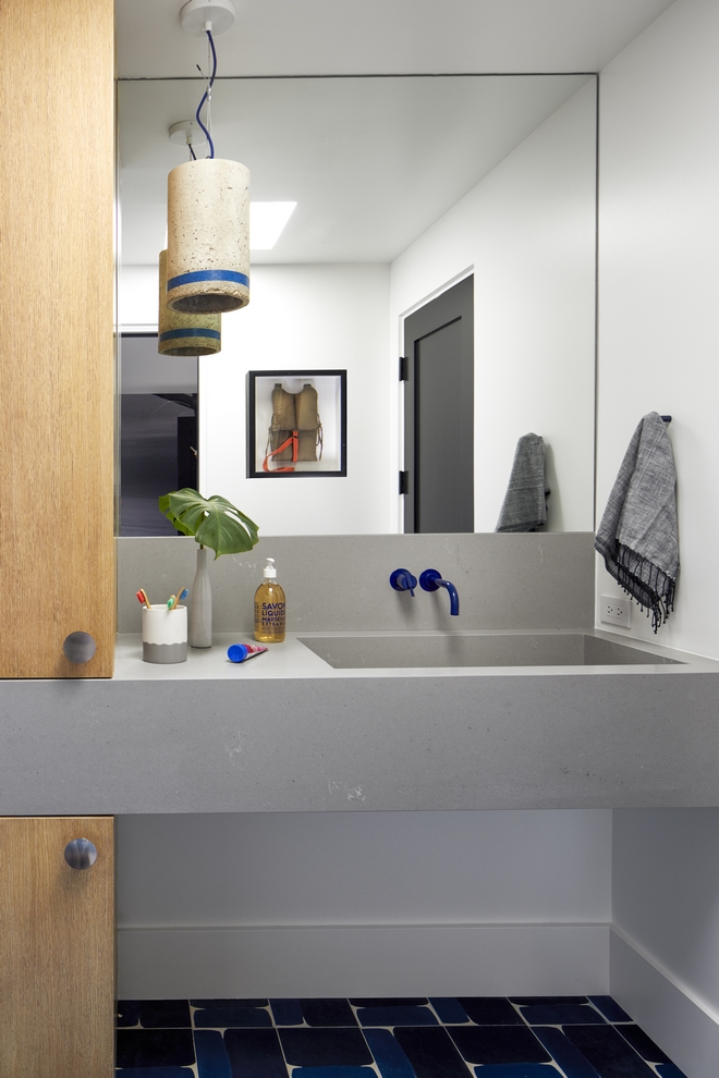 Bathroom Sink Countertop Custom with Integrated sink by Ceasarstone