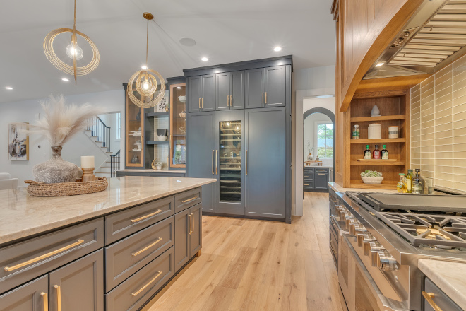 Blue-gray-Kitchen-island