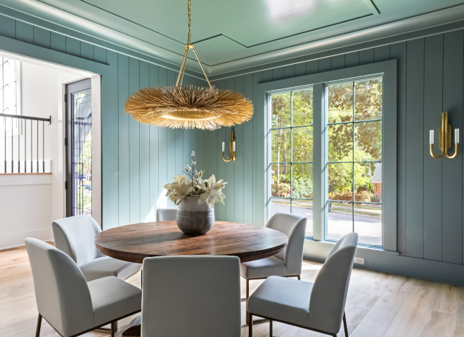 Dining Room features simple details rich colors and stunning lighting Paint color is Benjamin Moore HC-160 Knoxville Gray Dining Room features simple details rich colors and stunning lighting Paint color is Benjamin Moore HC-160 Knoxville Gray Dining Room features simple details rich colors and stunning lighting Paint color is Benjamin Moore HC-160 Knoxville Gray #diningroom #color #BenjaminMooreHC160KnoxvilleGray #BenjaminMoore