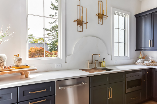 With the bridge faucet and custom designed backsplash this kitchen is an incredibly beautiful workspace #kitchen #backsplash #workspace