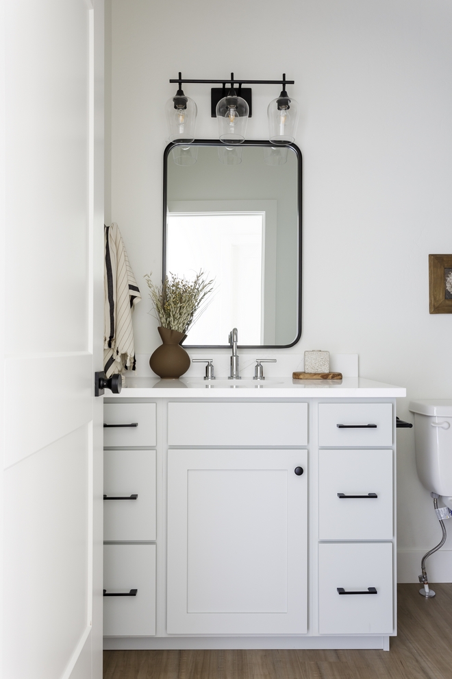 Bathroom Vanity in Sherwin Williams SW 6198 Sensible Hue