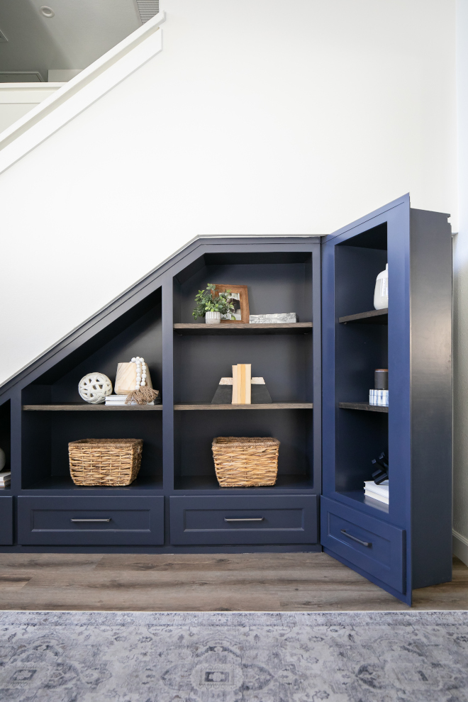 Hidden Room Under the Stairs Hidden Room Under the Stairs opens up to storage nook under staircase