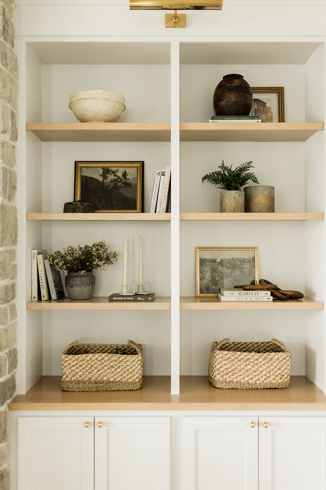 Living Room Built-In Shelves Sherwin Williams Alabaster with White Oak Custom Stain Living Room Built-In Shelves Sherwin Williams Alabaster with White Oak Custom Stain Living Room Built-In Shelves Sherwin Williams Alabaster with White Oak Custom Stain #LivingRoom #BuiltInShelves #SherwinWilliamsAlabaster #WhiteOak