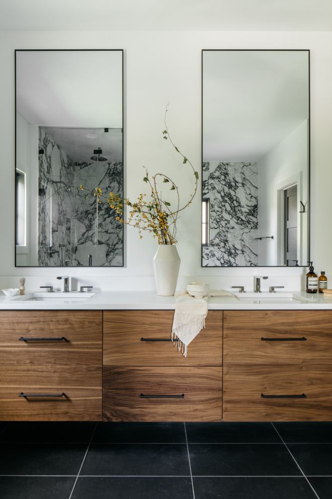 Floating Bathroom Cabinet Custom Walnut Floating Vanity with Clear Coat Floating Bathroom Cabinet Custom Walnut Floating Vanity with Clear Coat #FloatingBathroomCabinet #Customcabinet #Walnut #FloatingVanity #ClearCoat