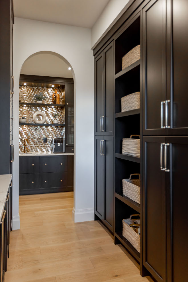 Pantry Cabinet Design I created some open cubbies with storage baskets which house our everyday fruits and veggies #Pantry #PantryCabinet #PantryDesign #opencubbies #storagebasket