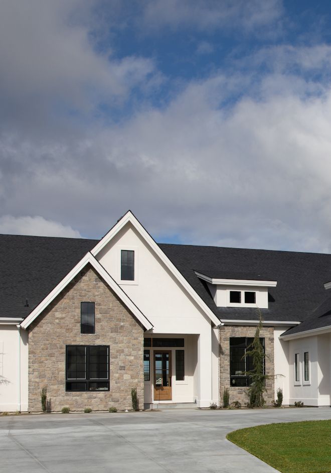 White Modern Farmhouse Exterior Stone Eldorado Rough Cut in Moonlight Gray mortar White Modern Farmhouse Exterior Stone Eldorado Rough Cut in Moonlight Gray mortar White Modern Farmhouse Exterior Stone Eldorado Rough Cut in Moonlight Gray mortar #WhiteModernFarmhouse #Exterior #Stone